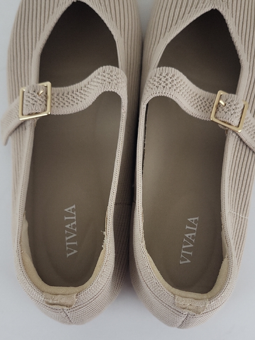 Vivaia Square-Toe Mary Janes Margot Flats in Almond Size US 7.5 / EU 38.5 - Picture 6 of 12